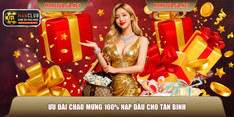 Khuyến Mãi ManClub 2 Ưu đãi chào mừng 100% nạp đầu cho tân binh